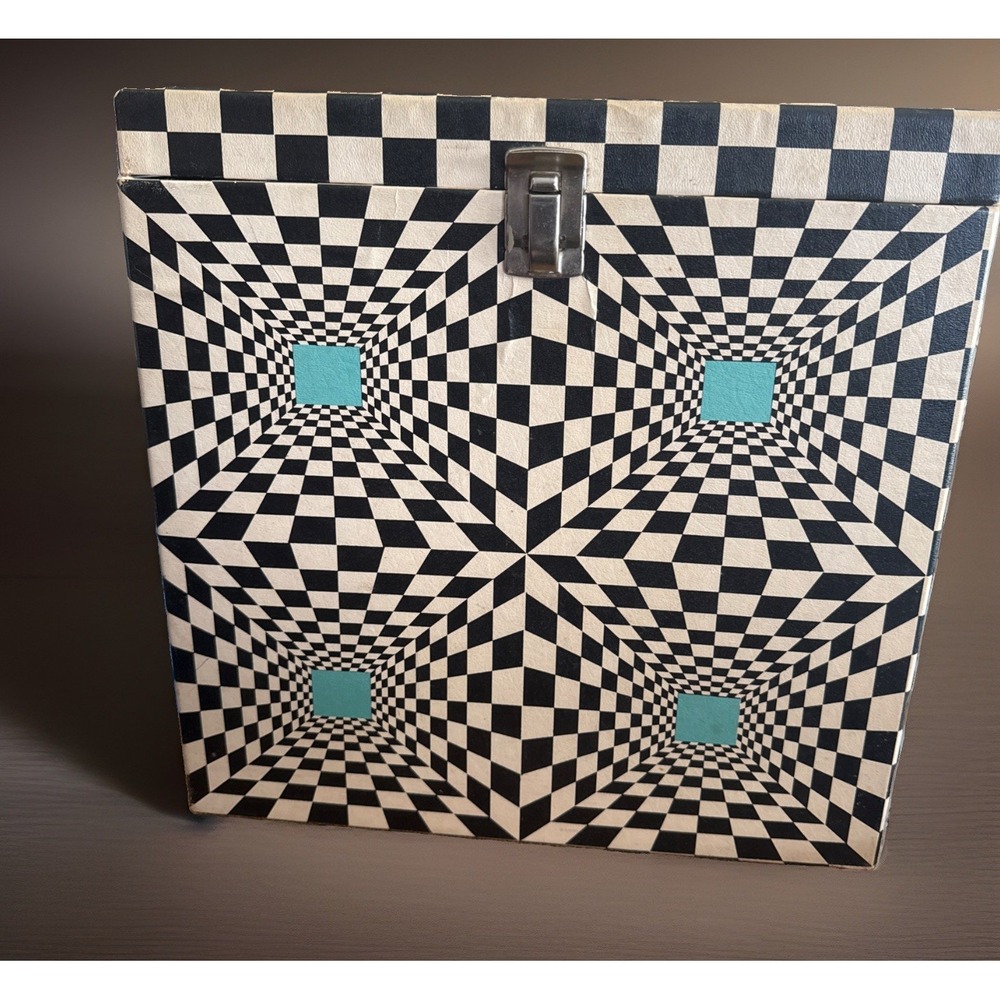 Vintage Record Storage LP Carry Case 1960s to 1970s Psychedelic Platter Pak